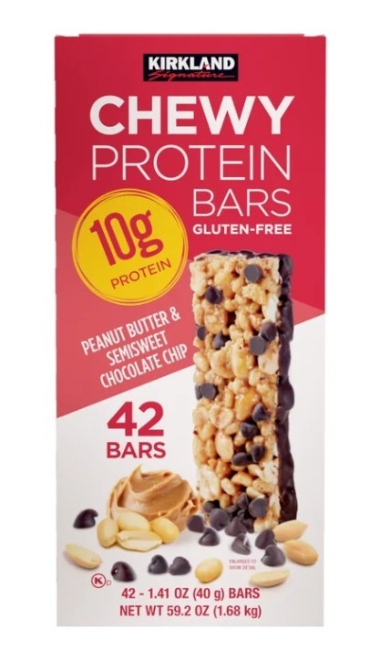 Kirkland Signature Chewy Protein Bars 1.41 Ounce (Pack of 42) 10g of Protein!