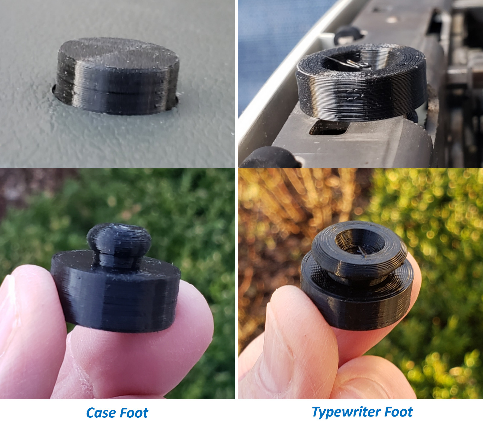 Triumph Adler J2, J3, J4, J5 Portable Typewriter and/or Case Feet (set of 4)