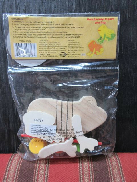 Paint Your Own Wooden Frog - Horizon Group USA w/ Brush, 3 Colors, Unopened