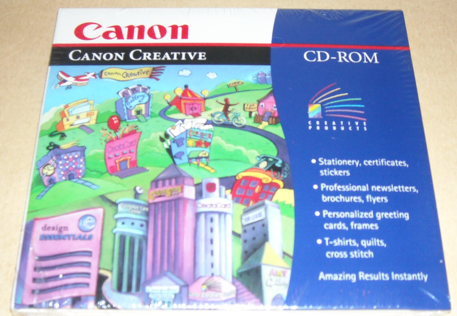 RARE NEW SEALED CANNON CREATIVE 1996 CD ROM STICKERS T SHIRTS QUILTS COMPUTER .