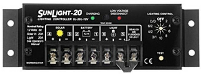 Morningstar SL-20L-12V SunLight 20A Solar Charge Controller  12V w/ LVD & Timer