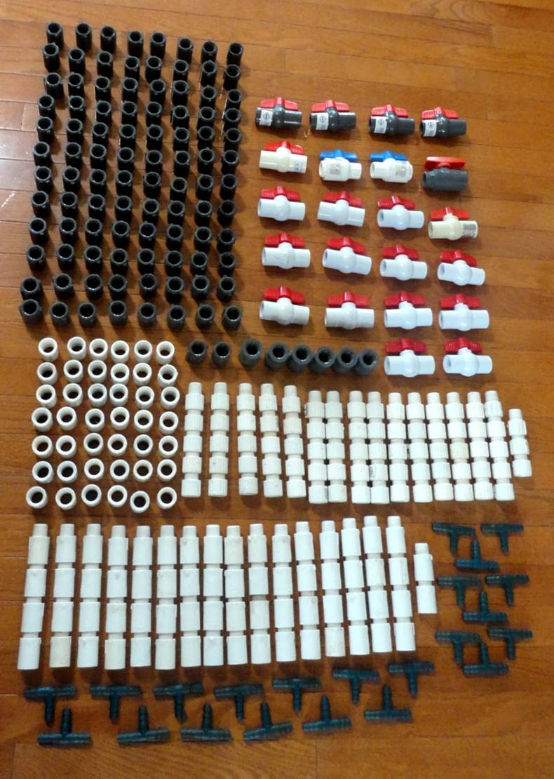 Huge Lot of Assorted PVC Ball Valves, Unions, Couplings - Irrigation, Sprinkler
