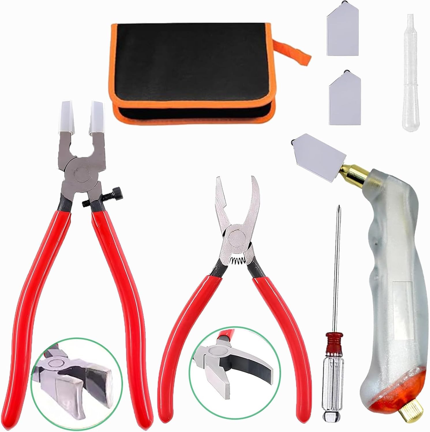 Glass Cutting Tool Kit with Oil Feed Manual Glass Cutter & Scoring Tools