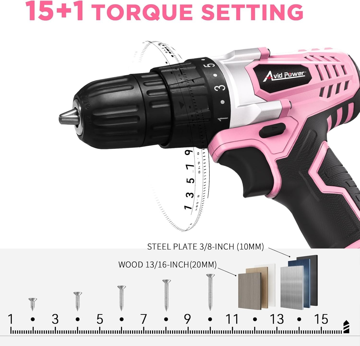 20V Cordless Drill Set for Home DIY & Beginner Projects - Lightweight Power D...