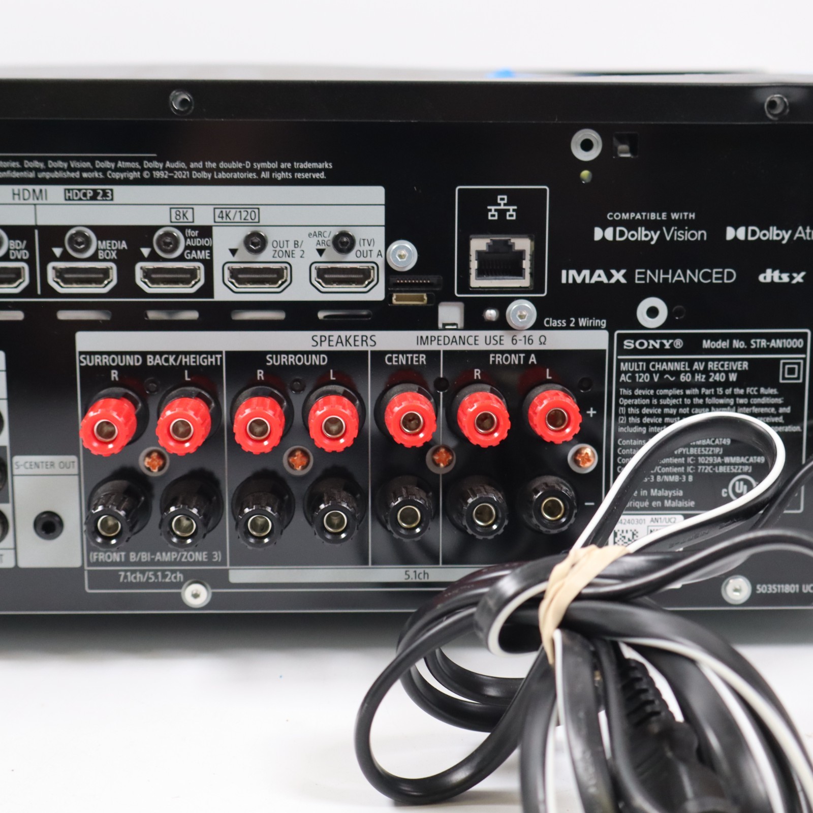 BROKEN FOR PARTS Sony STR-AN1000 Receiver - Powers On - MISSING ONE ANTENNA
