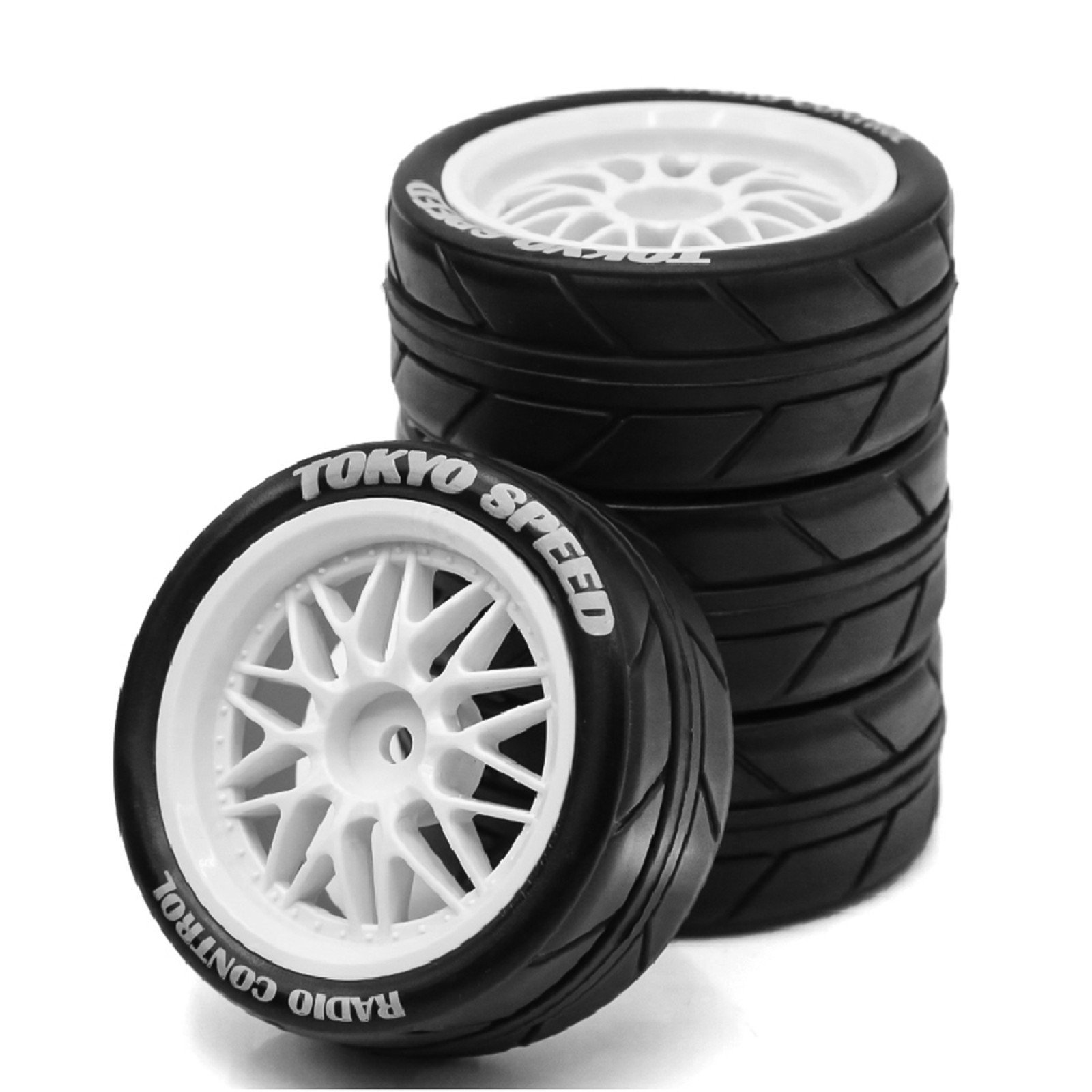 1/10 RC Rally Tires And Plastic Drift Wheels For 1:10 RC Street Car Tamiya TT01