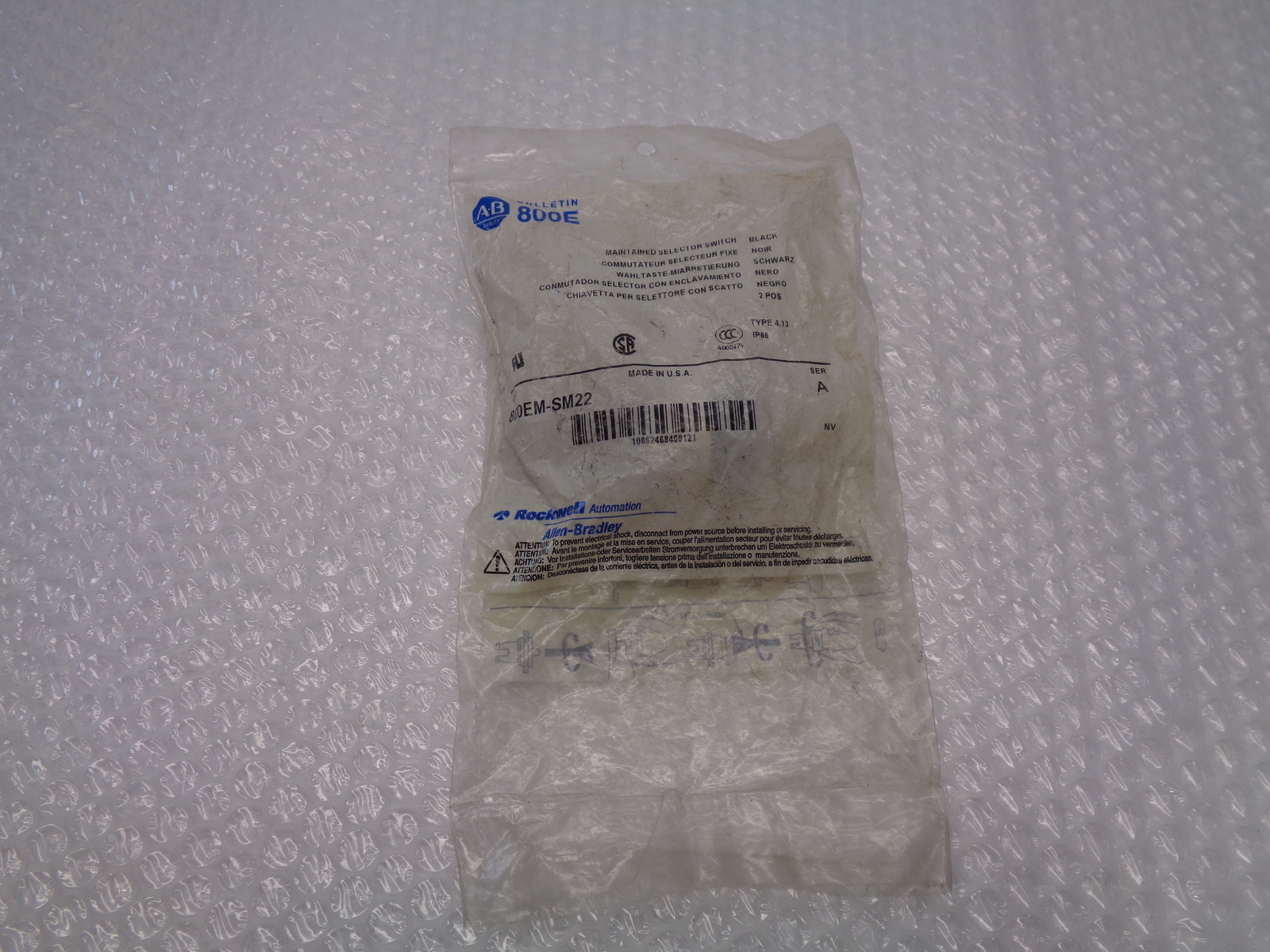ALLEN BRADLEY 800EM-SM22 SER.A SELECTOR SWITCH NSMP