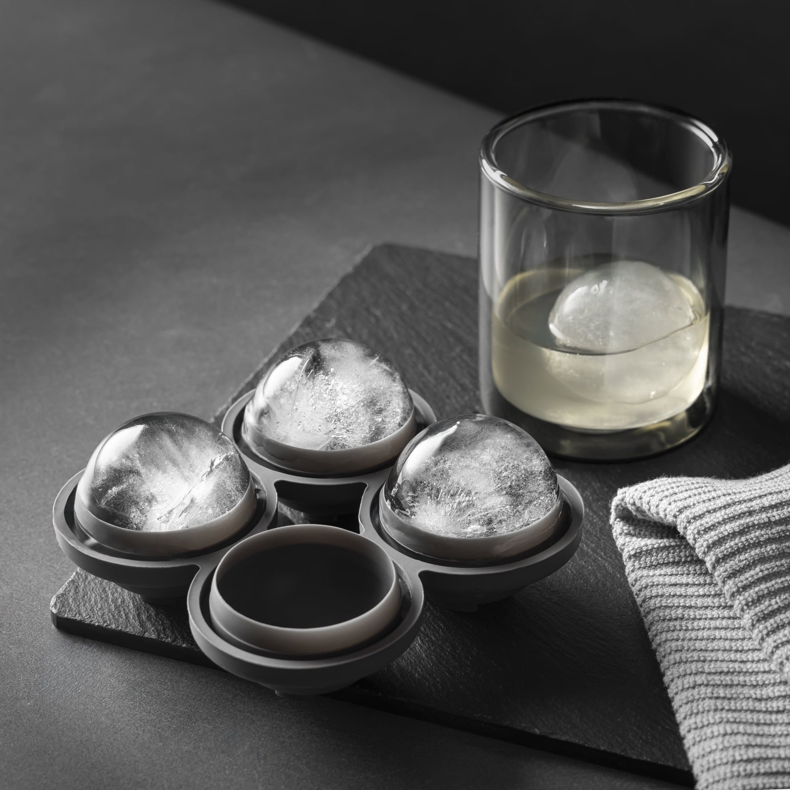Silicone Ice Ball Molds Set W/ 2 Spheres & Flexible Durable Design
