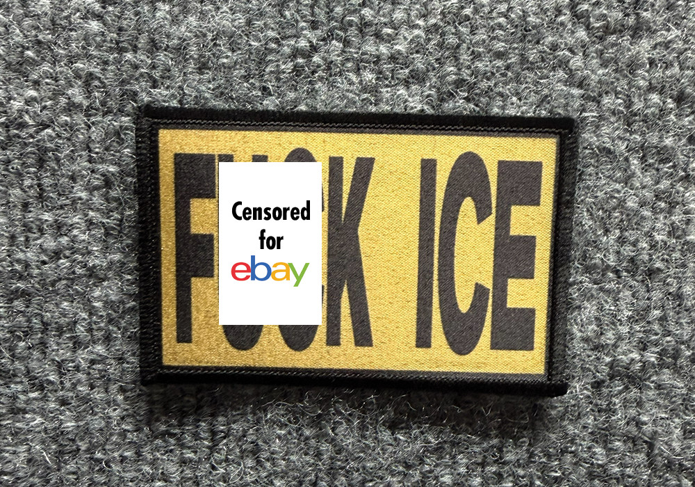Anti-ICE Morale Patch Hook & Loop "F**k Ice" Block Letters - Black on FDE