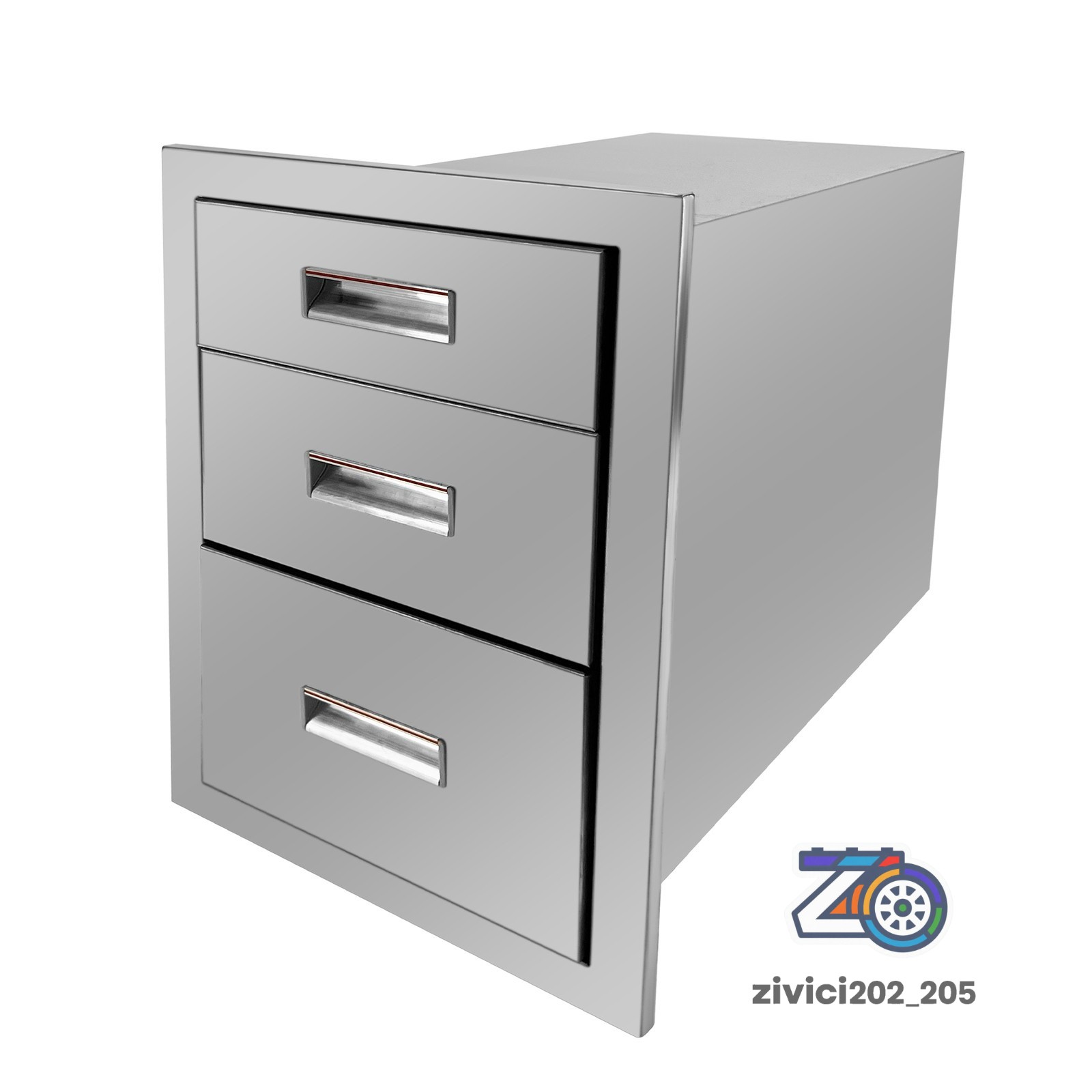 23" Garage/Kitchen Stainless Steel Drawer Organizer Heavy Duty 3-Tier Rustproof