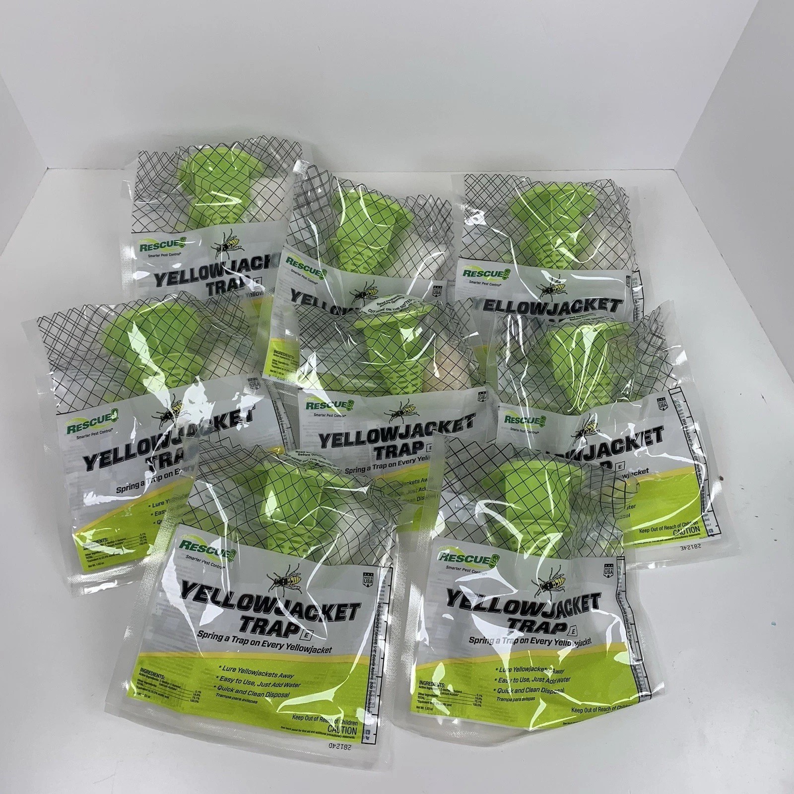 (8) RESCUE! Yellow Jacket Trap Outdoor Disposable Hanging YJTD-E-RFID New Lot