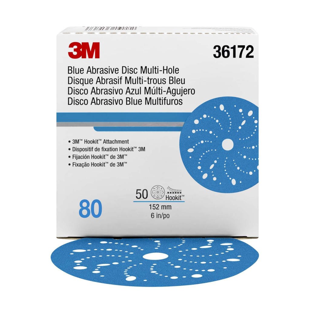 Hookit Blue Abrasive Disc Multi-hole 6 80G MMM-36172 Brand New!