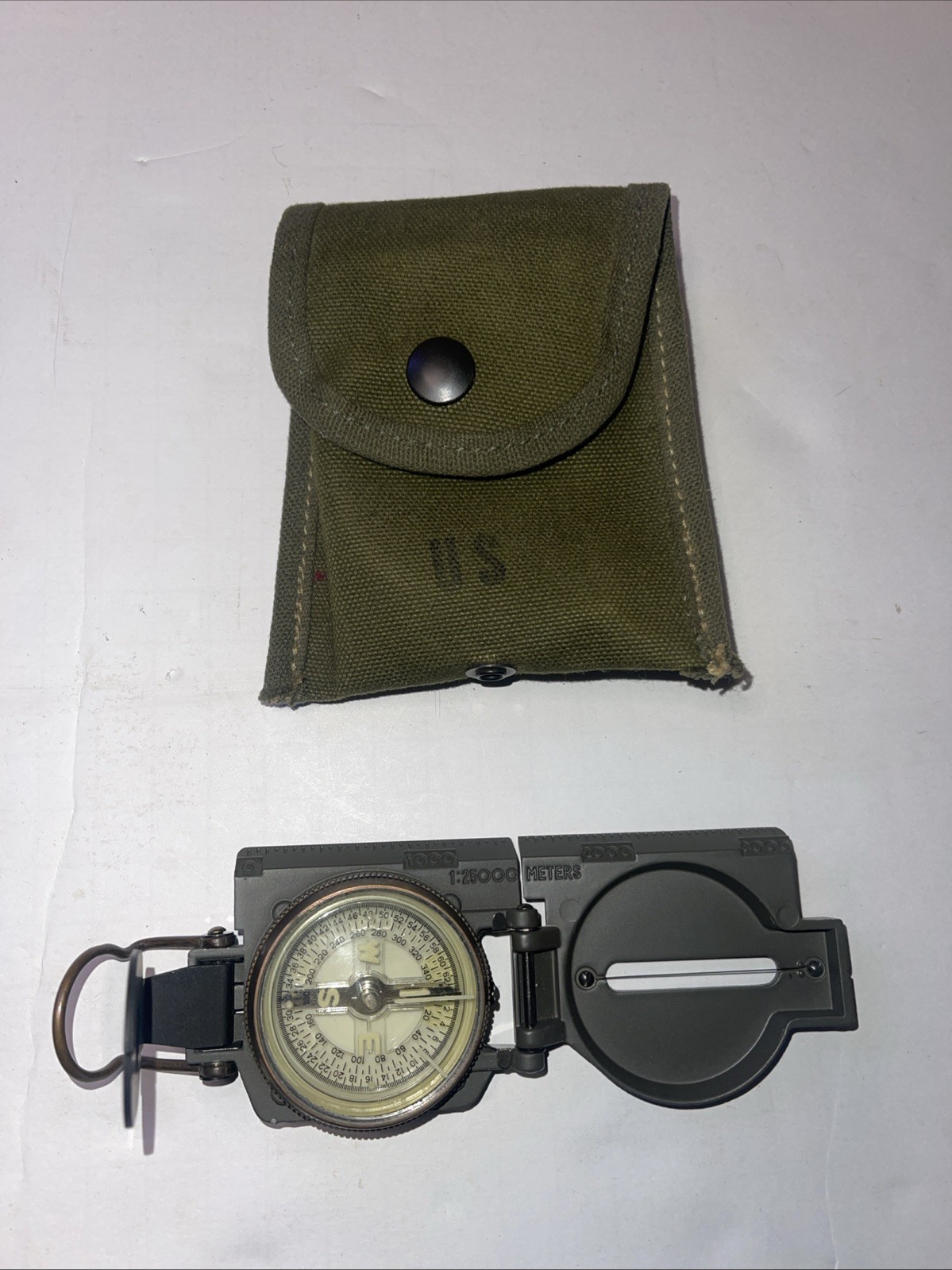 US Military Green OD Nylon Compass Case / Utility Pouch Magnetic Compass (Japan)