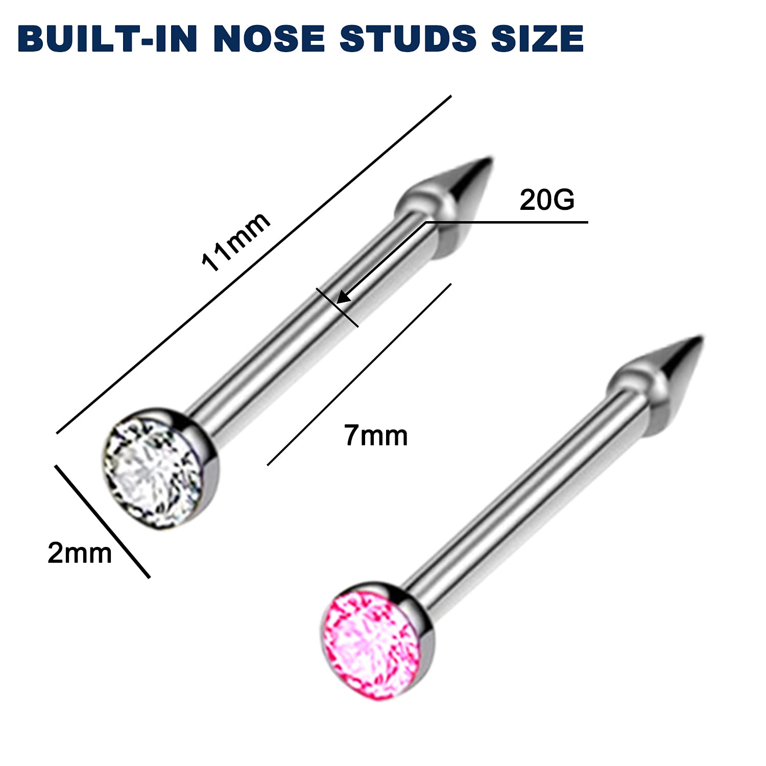 4-Pack Nose Piercing Kit Disposable Self Piercing Kit with Built-In Nose Stud