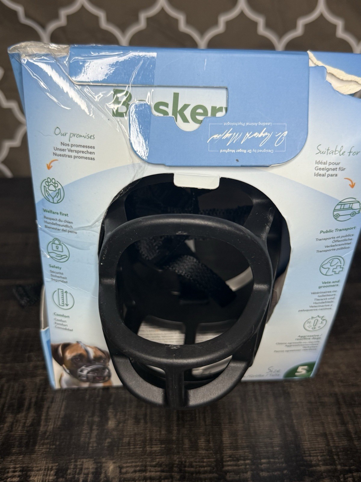 Baskerville Ultra Muzzle Dog Training Accessory, Size 5, Black