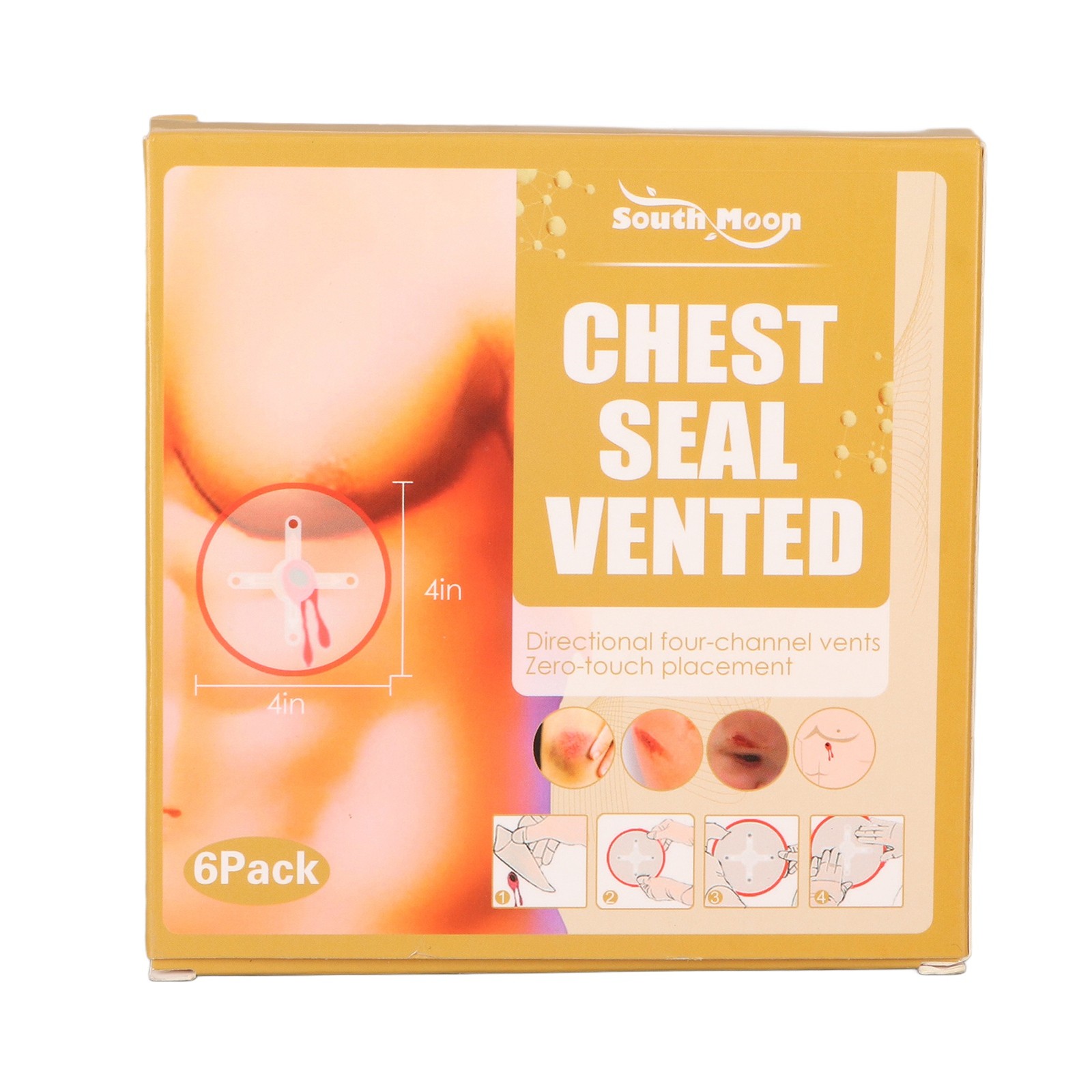 12 PCS Hemostatic Patch Transparent Super Sticky Emergency Chest Seal Patch NY