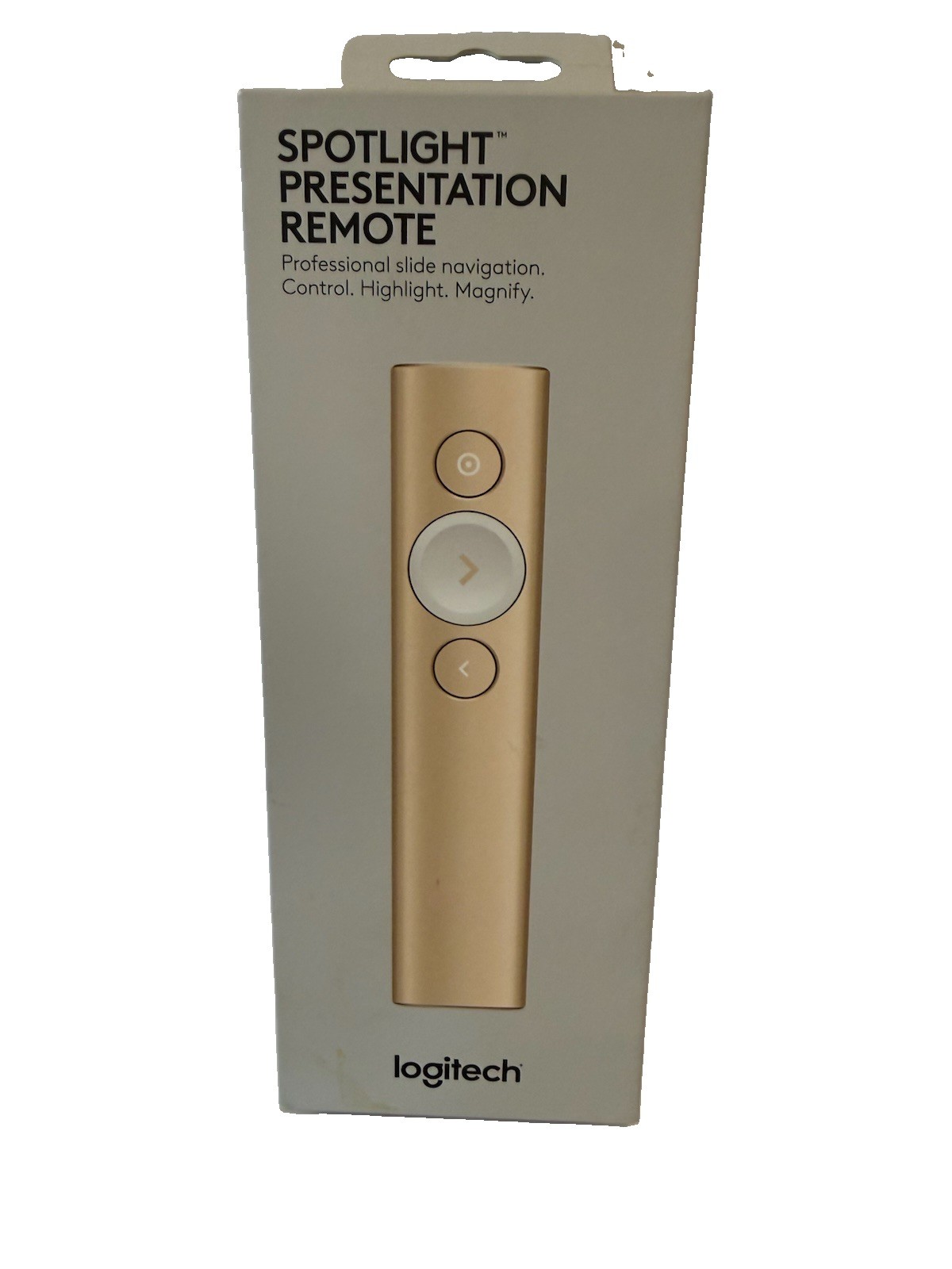 Logitech Spotlight Presentation Remote Gold Wireless Bluetooth Mac PC 910-004860