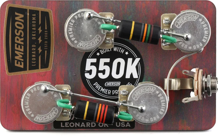 Emerson Custom 550K Series Prewired Kit for Gibson Les Paul - Long Shaft