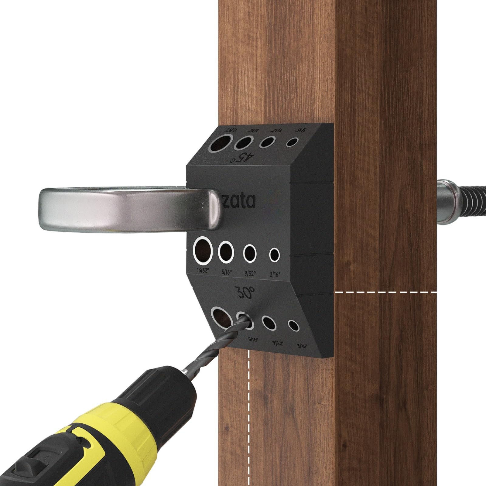 Upgraded Multi Angle Cable Railing Drill Guide Jig 30 45 90 Degree Portable D...