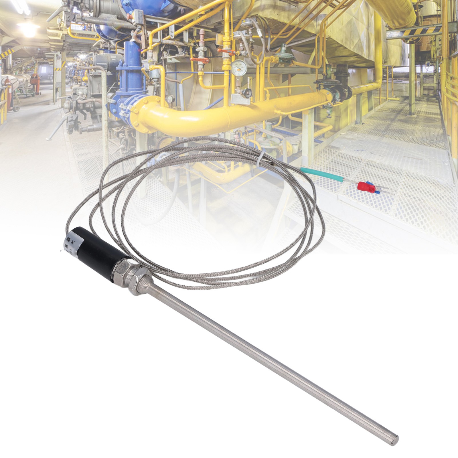 K Type Thermocouple 200mm Ground Thermocouple Sensor Shielded Wire Temp Sensor