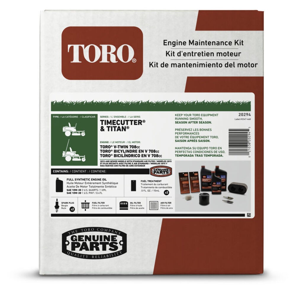 Toro 20294, 139-0646 OEM Engine Maintenance Kit for TimeCutter & Titan Zero-Turn