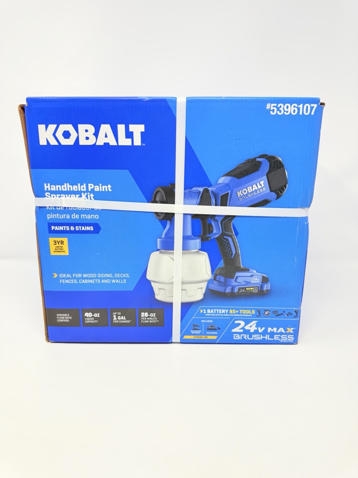 New Sealed KOBALT 24V Battery Handheld HVLP Paint Sprayer w/Battery/Charger/Bag