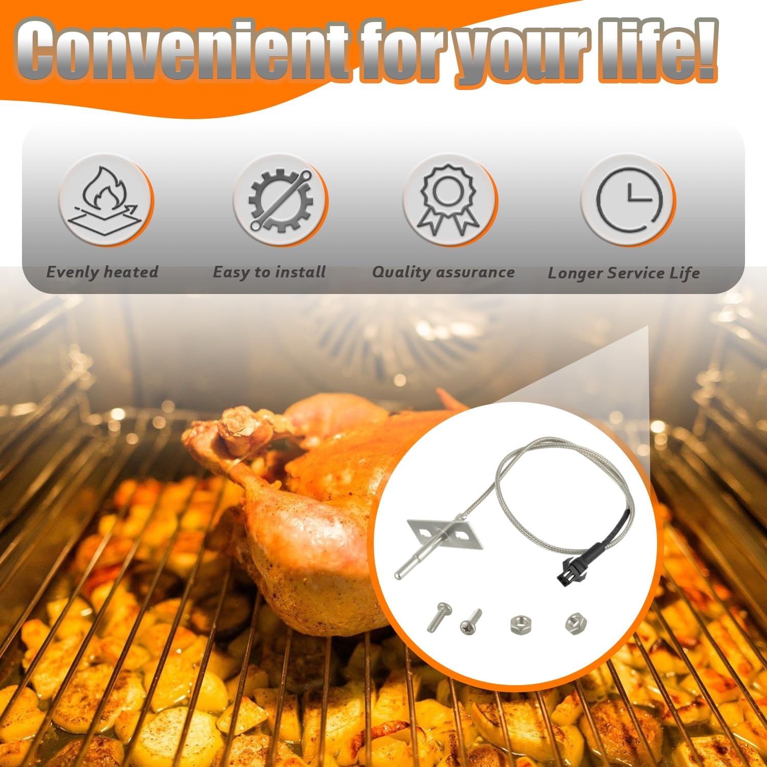HUAREW RTD Grill Internal Temperature Probe, Sensor Replacement for Pit Boss...