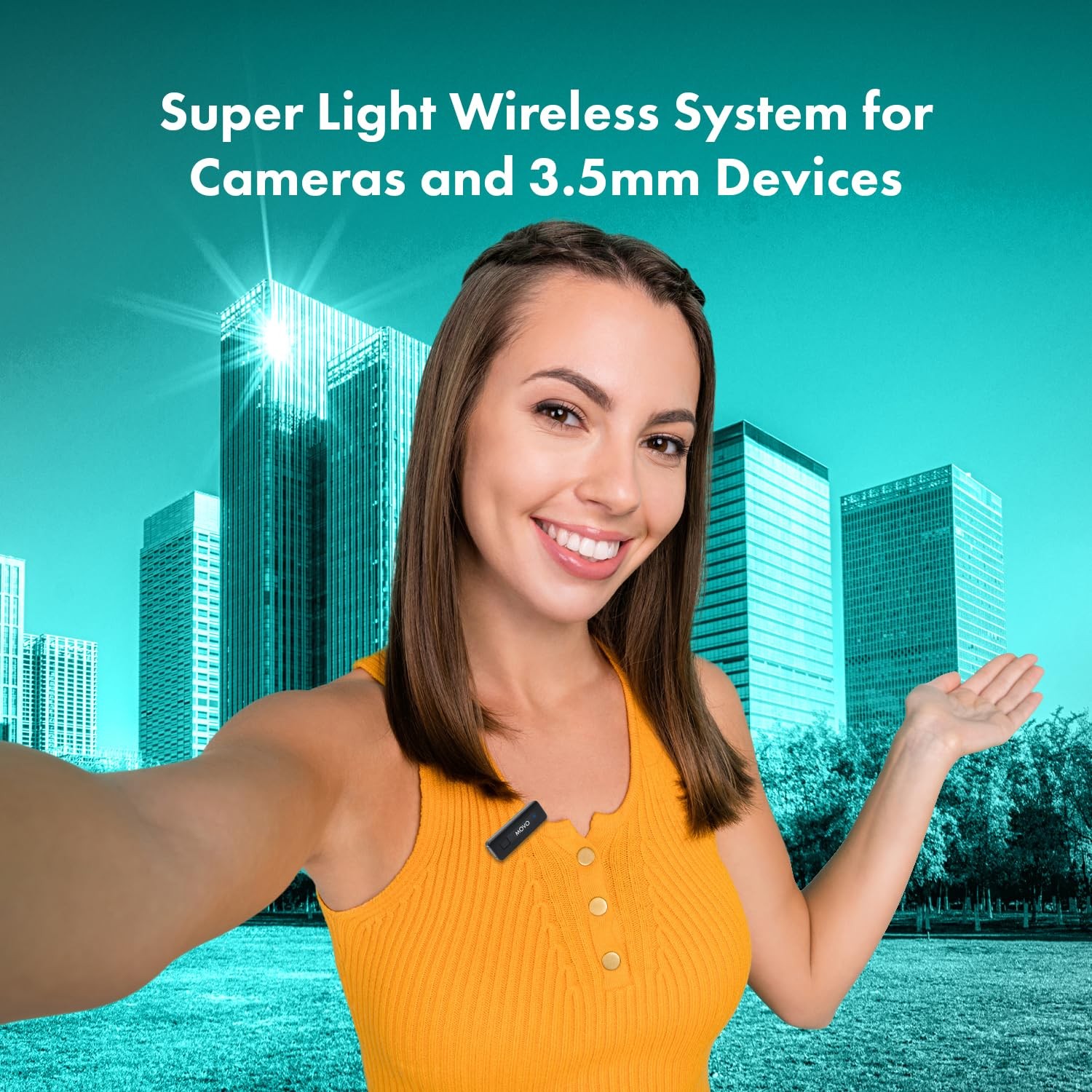 Movo Wireless Mini Camera Microphone for Video Recording- 2.4Ghz Wireless Transm