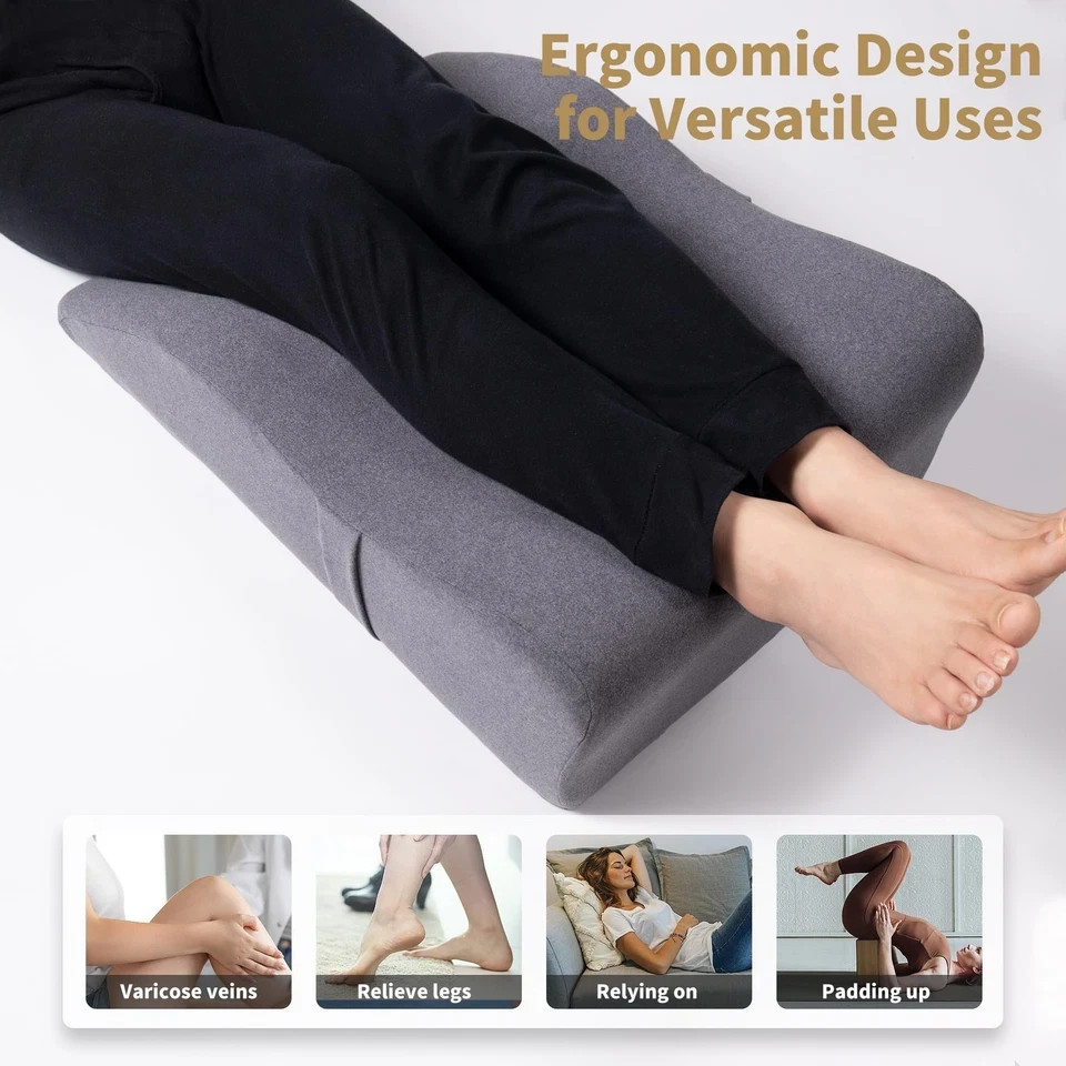 Leg Elevation Pillow with Soft Memory Foam, Wedge Pillow for Reading, Rest, S...