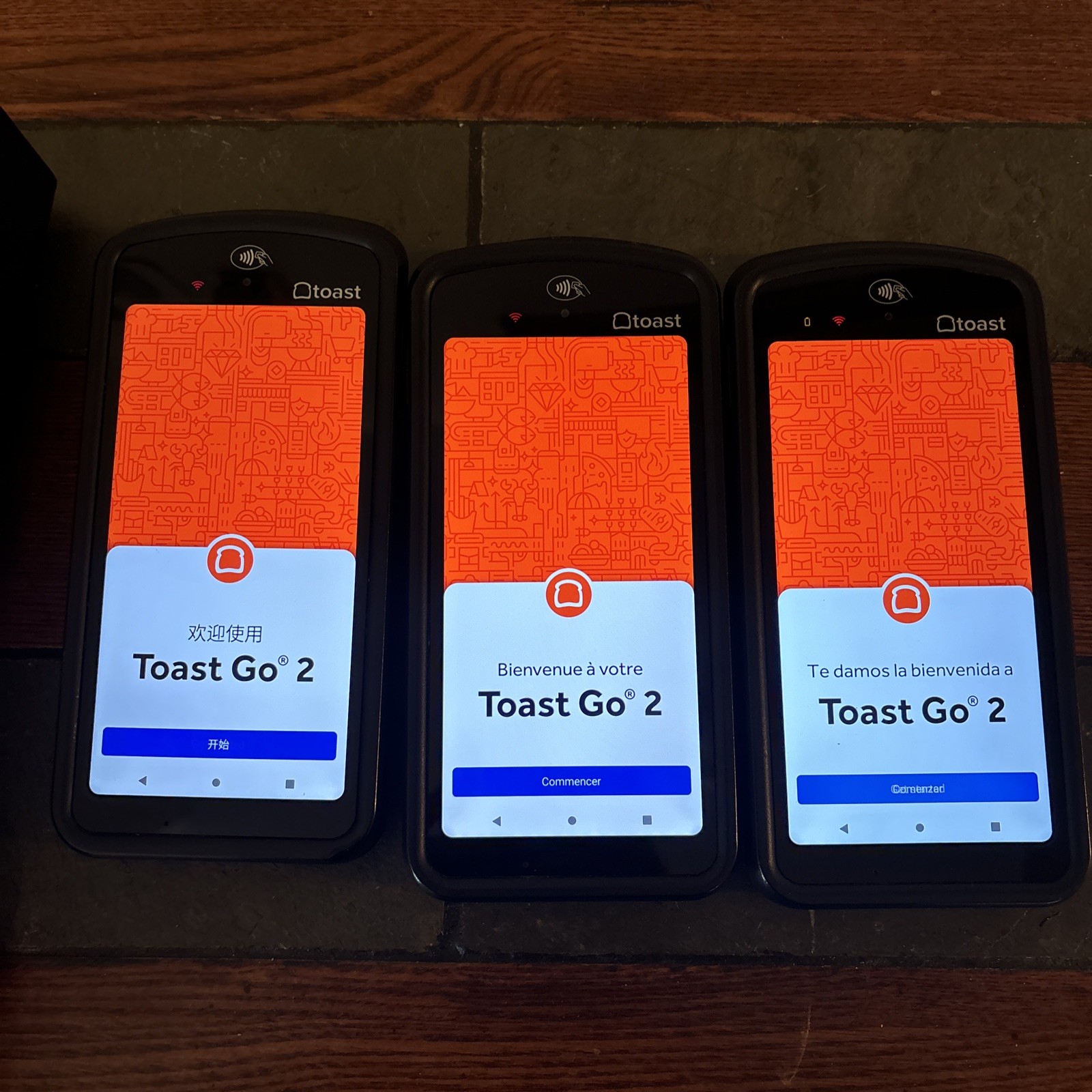 (3) Toast Flex POS Go 2 Handheld Tablet Mobile Computer Device TG200 With Dock