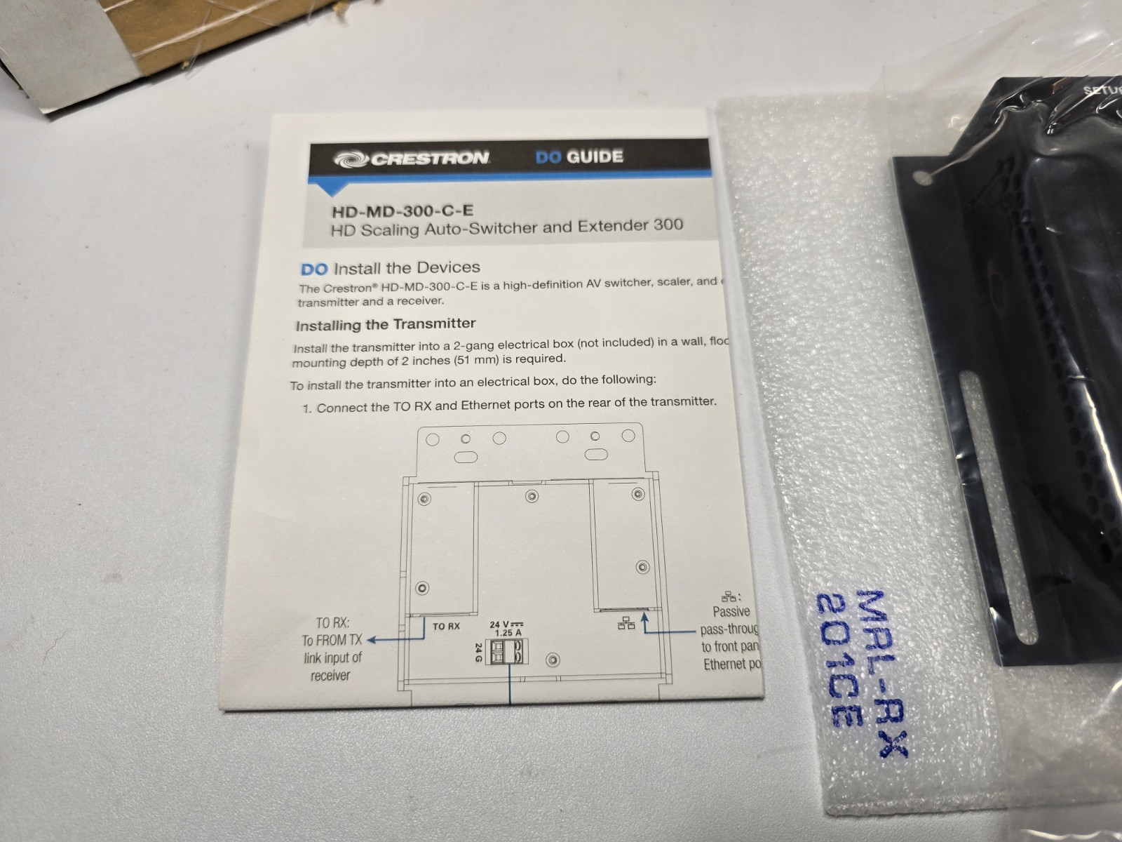 Crestron HD-RX-201-C-E MultiFormat Switch & Receiver HDMI over CATx NEW OPEN BOX