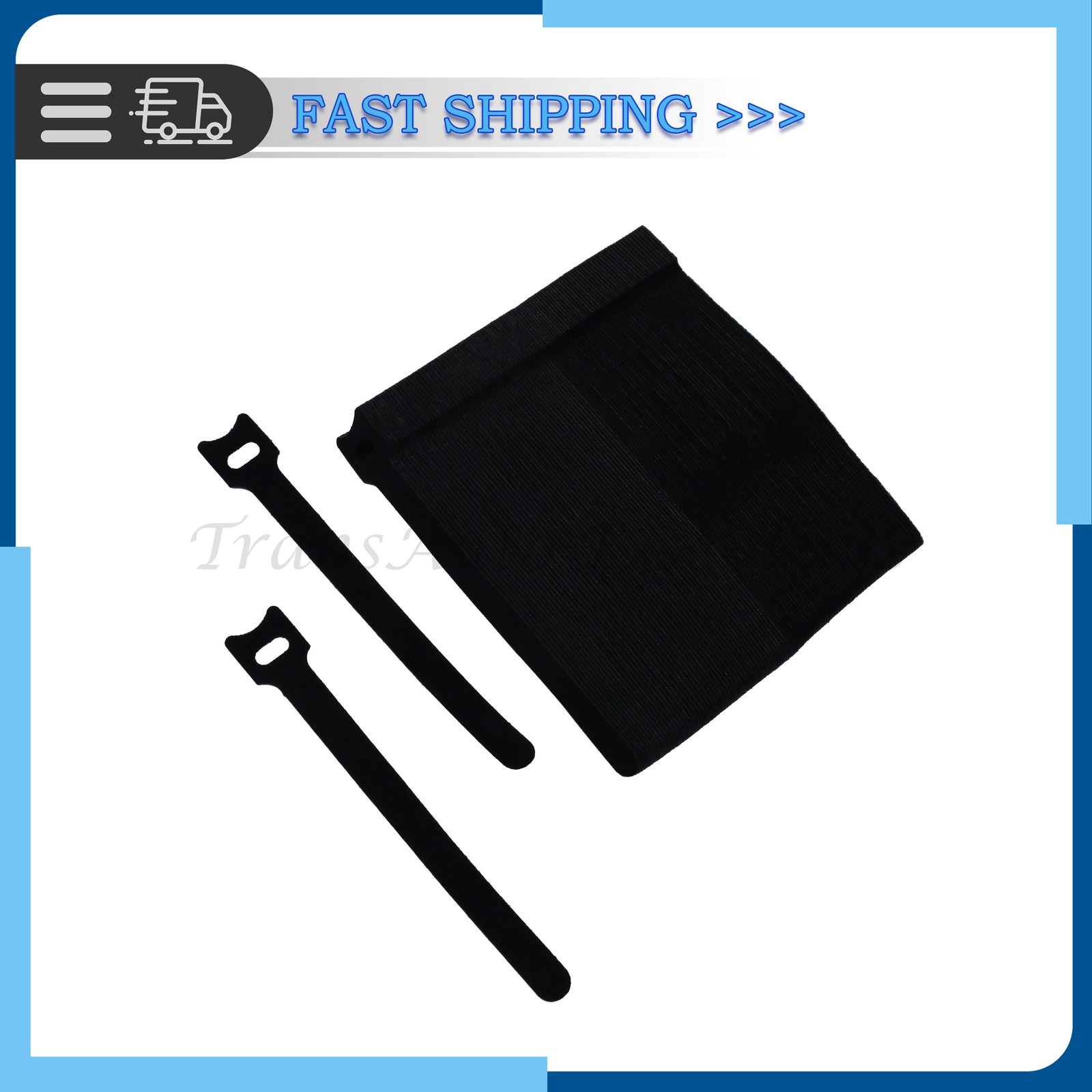 100PC Reusable Cable Straps Black Wire Cord Hook Loop Ties Fastening Organizer