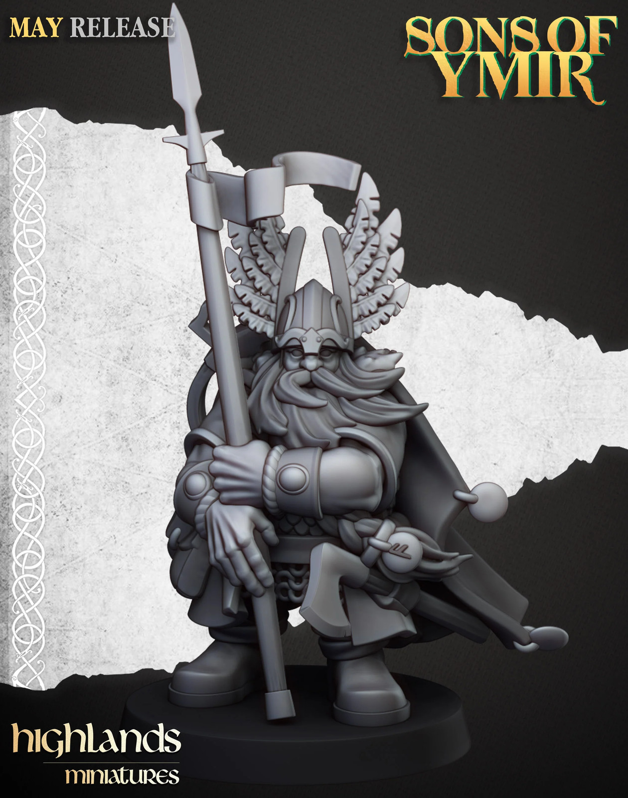 Mountain Dwarf Lord - 28-32mm Sons of Ymir - Resin Tabletop Miniature