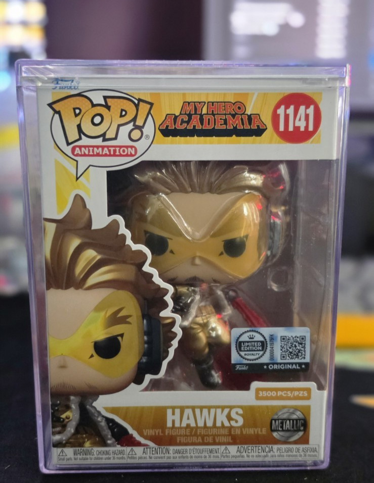 Funko Pop! Hawks #1141 LE3500 My Hero Academia Metallic W/Protector SHIPS NOW