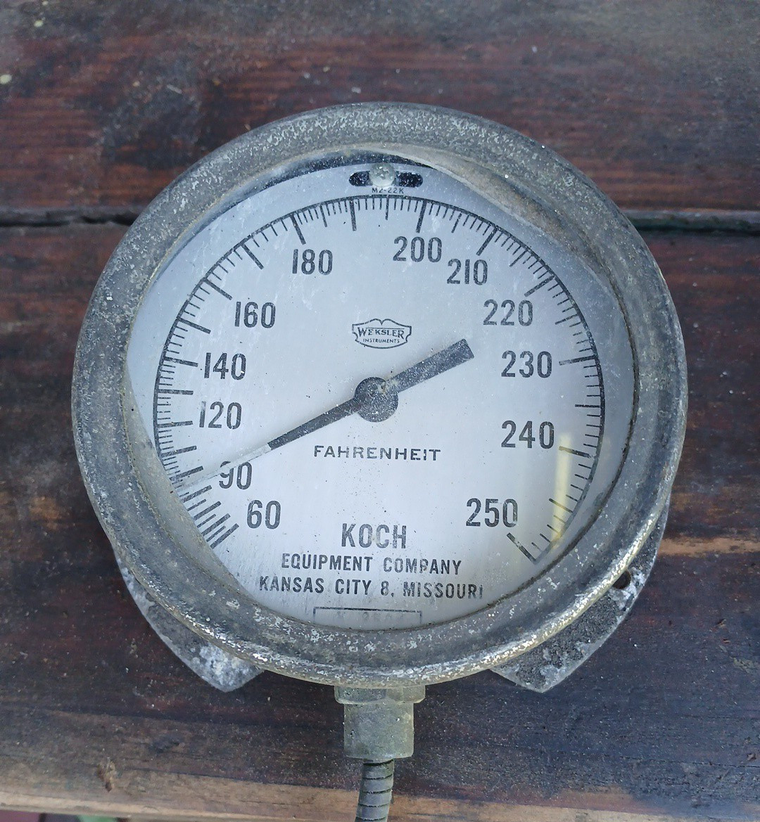 Vintage Koch Equipment Company Weksler Instrument Thermometer Gauge w/ 6' Probe
