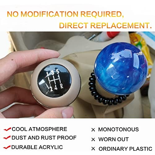 Shift knob Round Ball Marble Style Universal for Manual Automatic Dark Blue