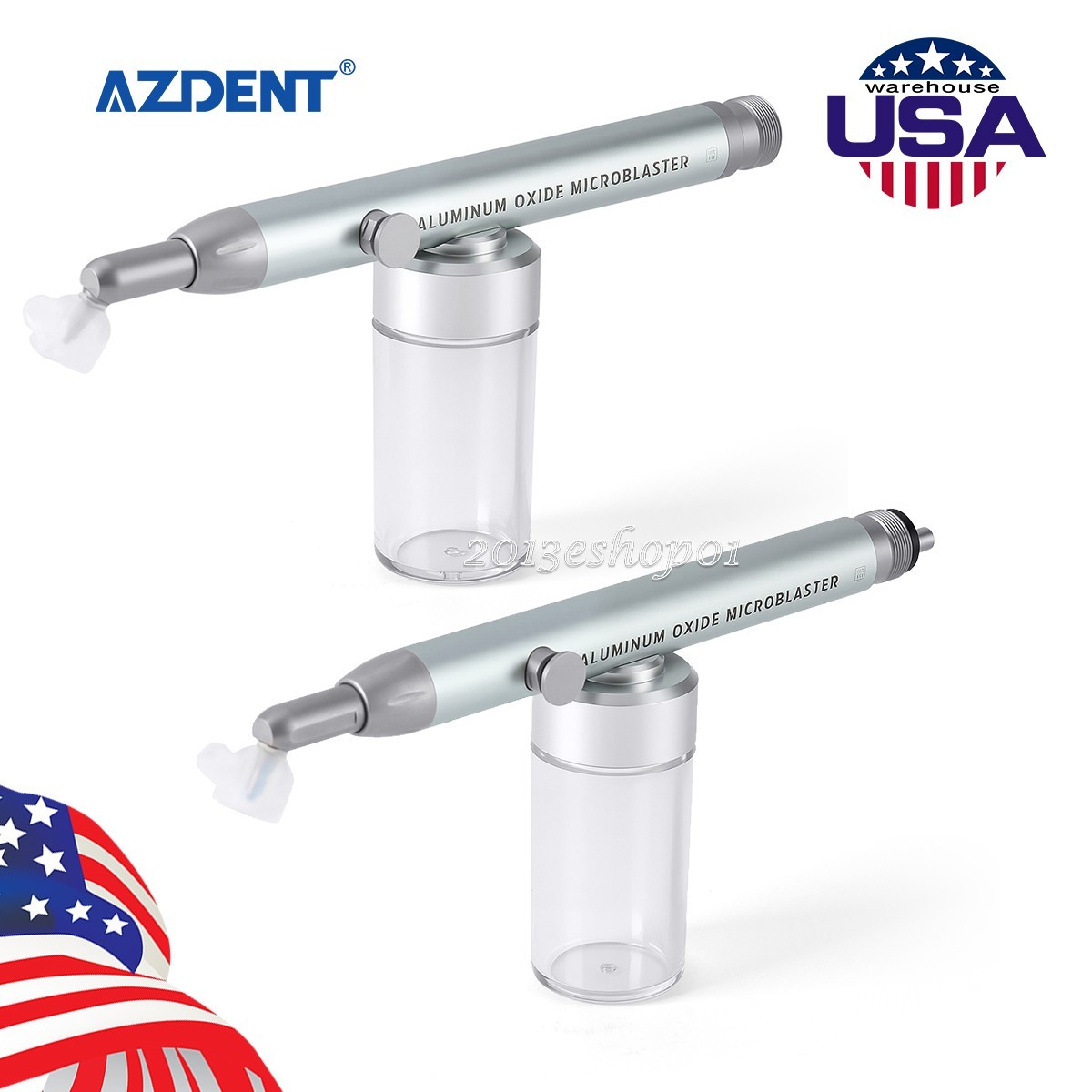 AZDENT Dental Aluminum Oxide Micro Blaster Sandblasting Handpiece 2/4H +Cover