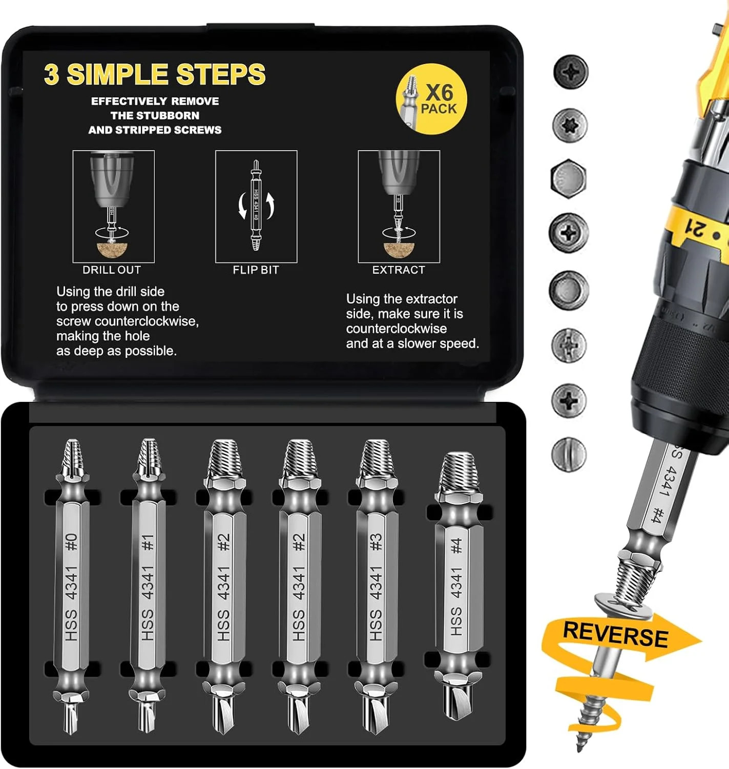Fathers Day Dad Gifts for Husband from Daughter Son - Screw Extractor Set - Tool