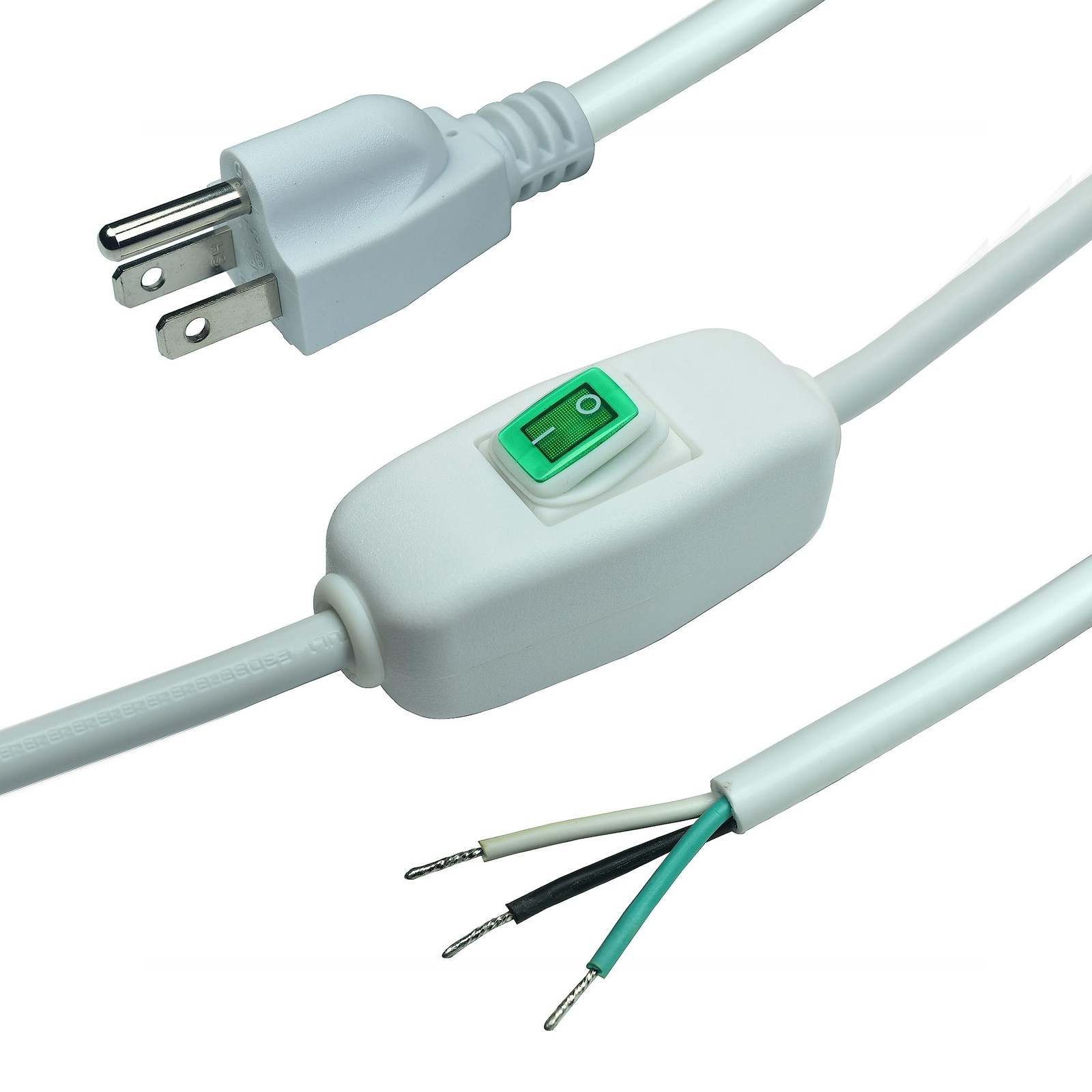 6FT 18 Gauge 3 Prong Heavy Duty Replacement Powe Cord Cable with Green Indica...