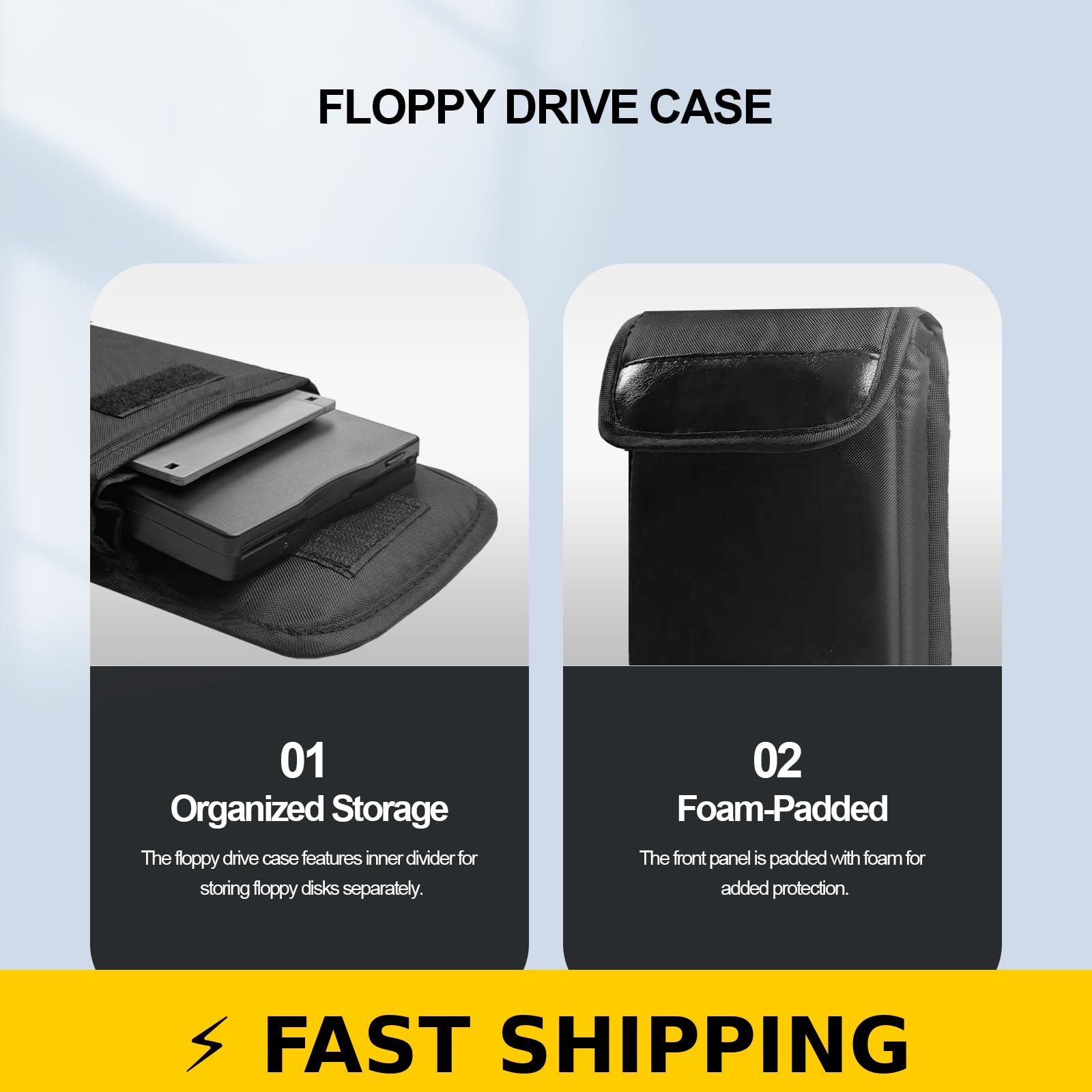Wbacon 3.5" External Floppy Disk Drive with Carrying Case