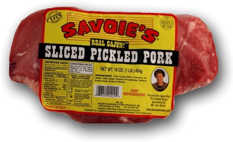 Savoie's Sliced Pickled Pork 16 Oz (4 Pack)
