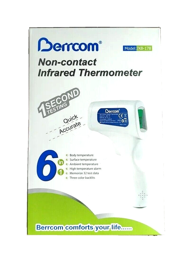 Berrcom Infrared Forehead Thermometer JXB 178 NonContact 1 Second Testing