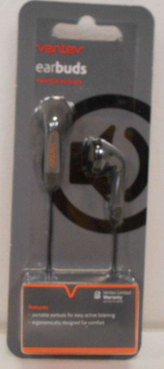Vantev EarBuds Portable Ergonomic Grey 4 ft cord 3.5mm plug