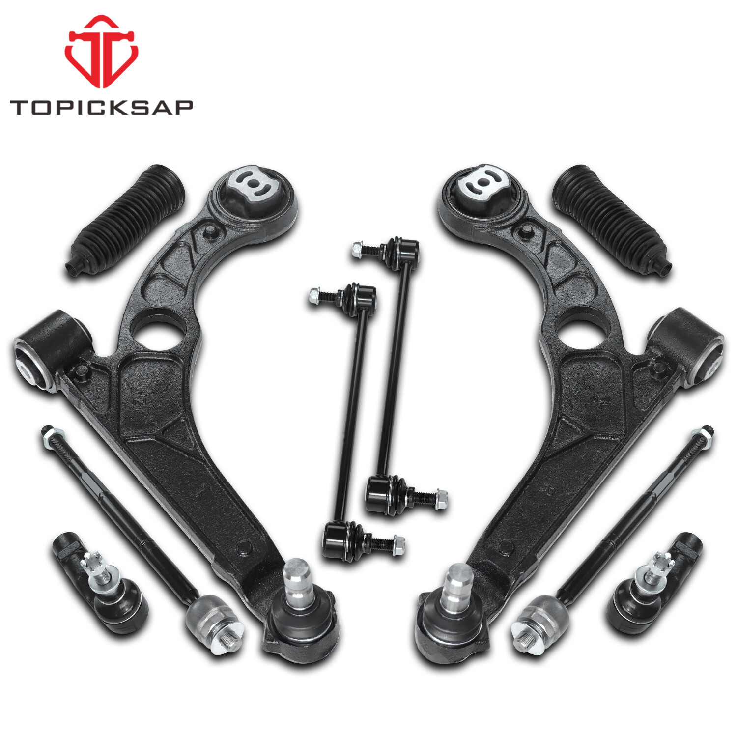 Front Lower Control Arms Sway Bars Tie rods For 2013-16 Dodge Dart Chrysler 200