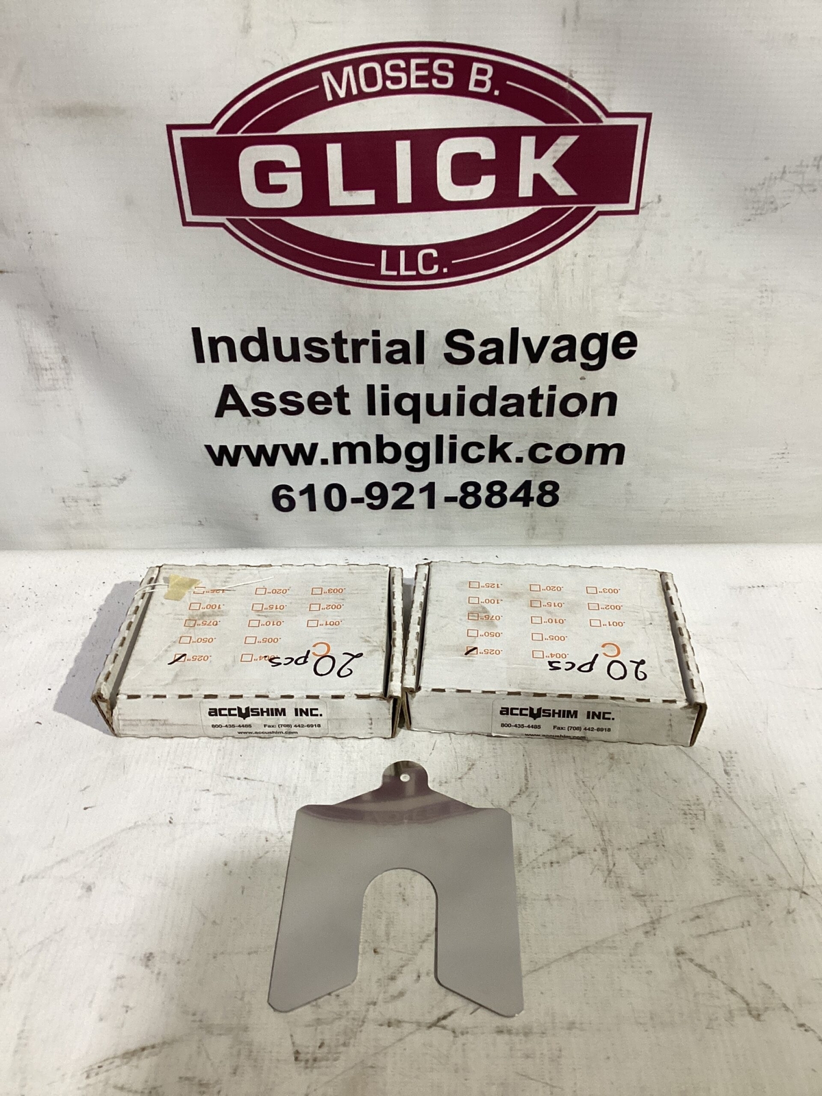 ACCUSHIM C.025 Stainless Slotted Shim Stock 4” x 4” x .025” -40pcs NIB