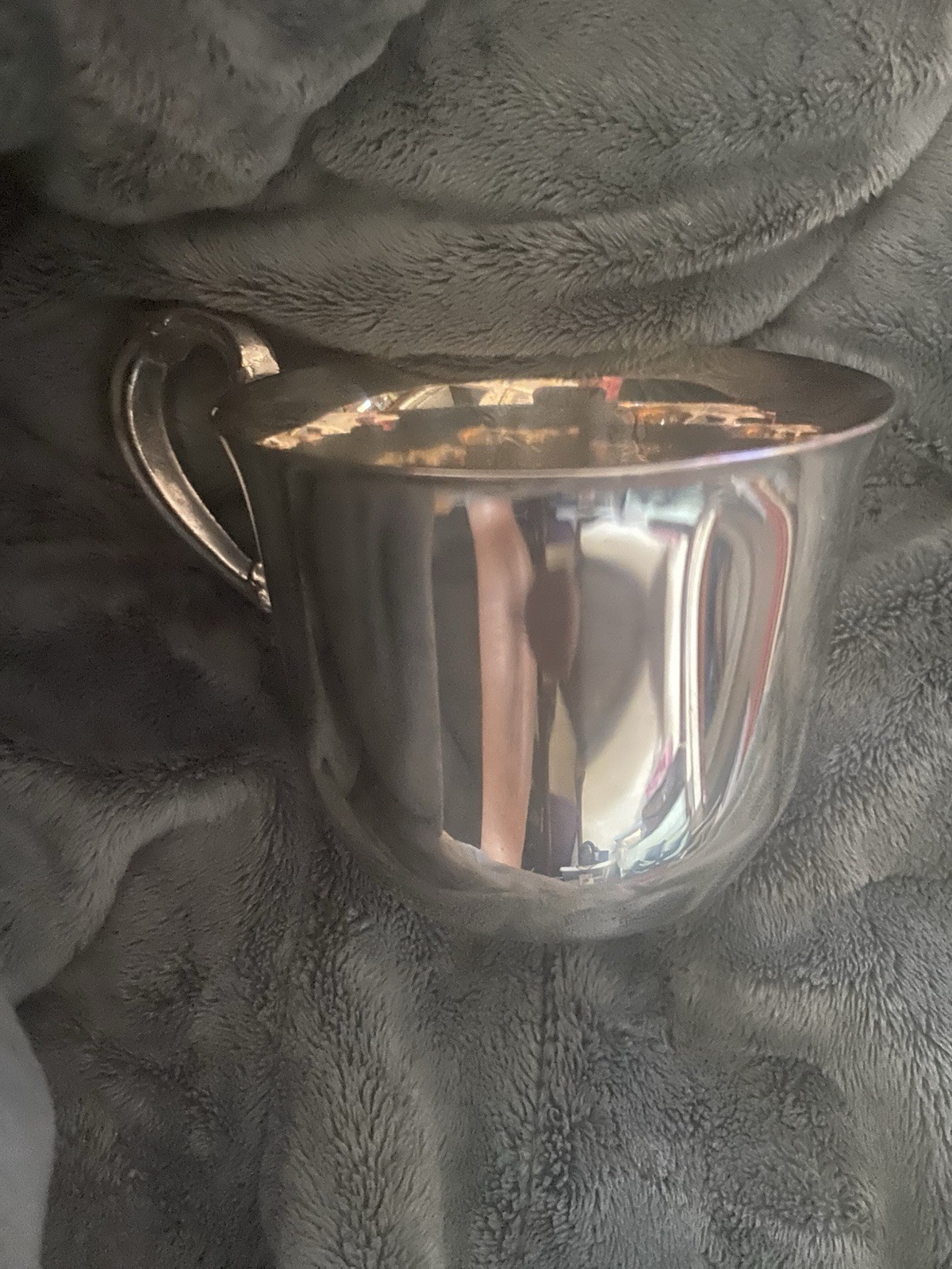 11 Silver Metal Ornate Handle Punch Cups