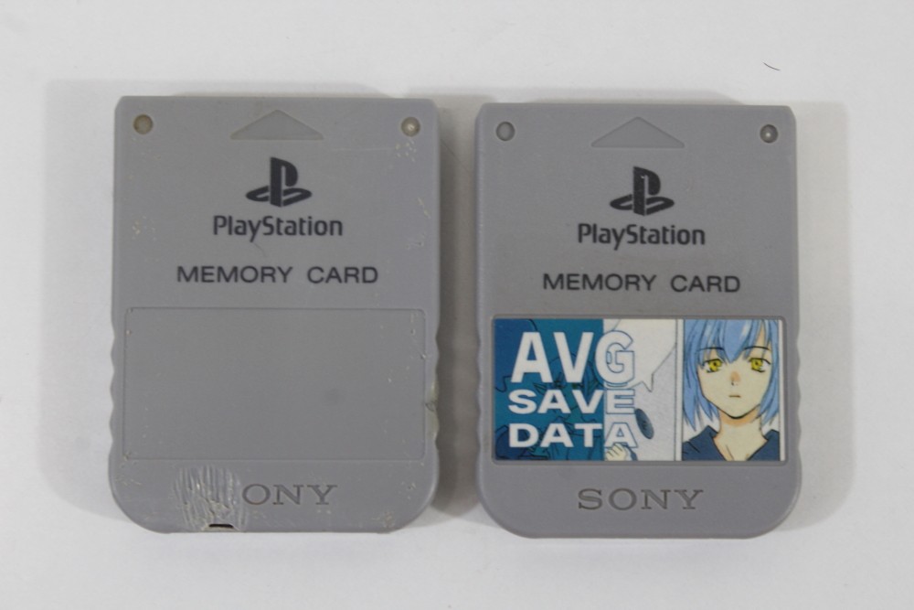 Lot 2 Official SONY PlayStation PS 1 OEM PS1 Memory Card SCPH-1020 Gray Grey #5