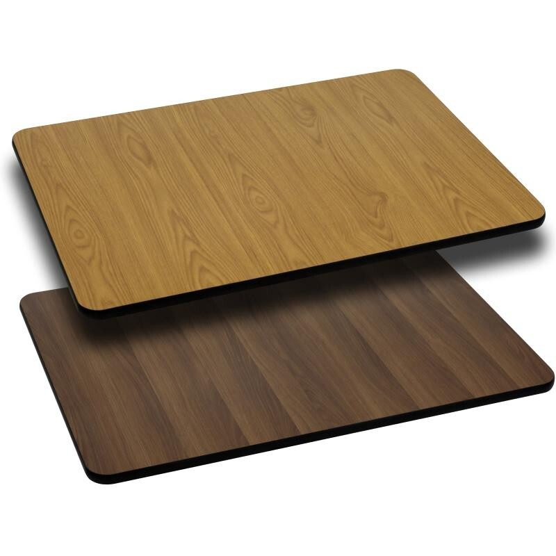 30'' X 48'' Restaurant Table Top with Natural or Walnut Reversible Laminate Top