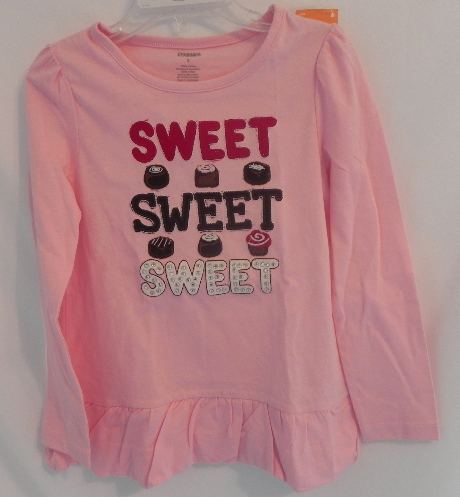 NWT Gymboree Girls Long Sleeves Pink T-shirt "Sweet Sweet Sweet" 5T