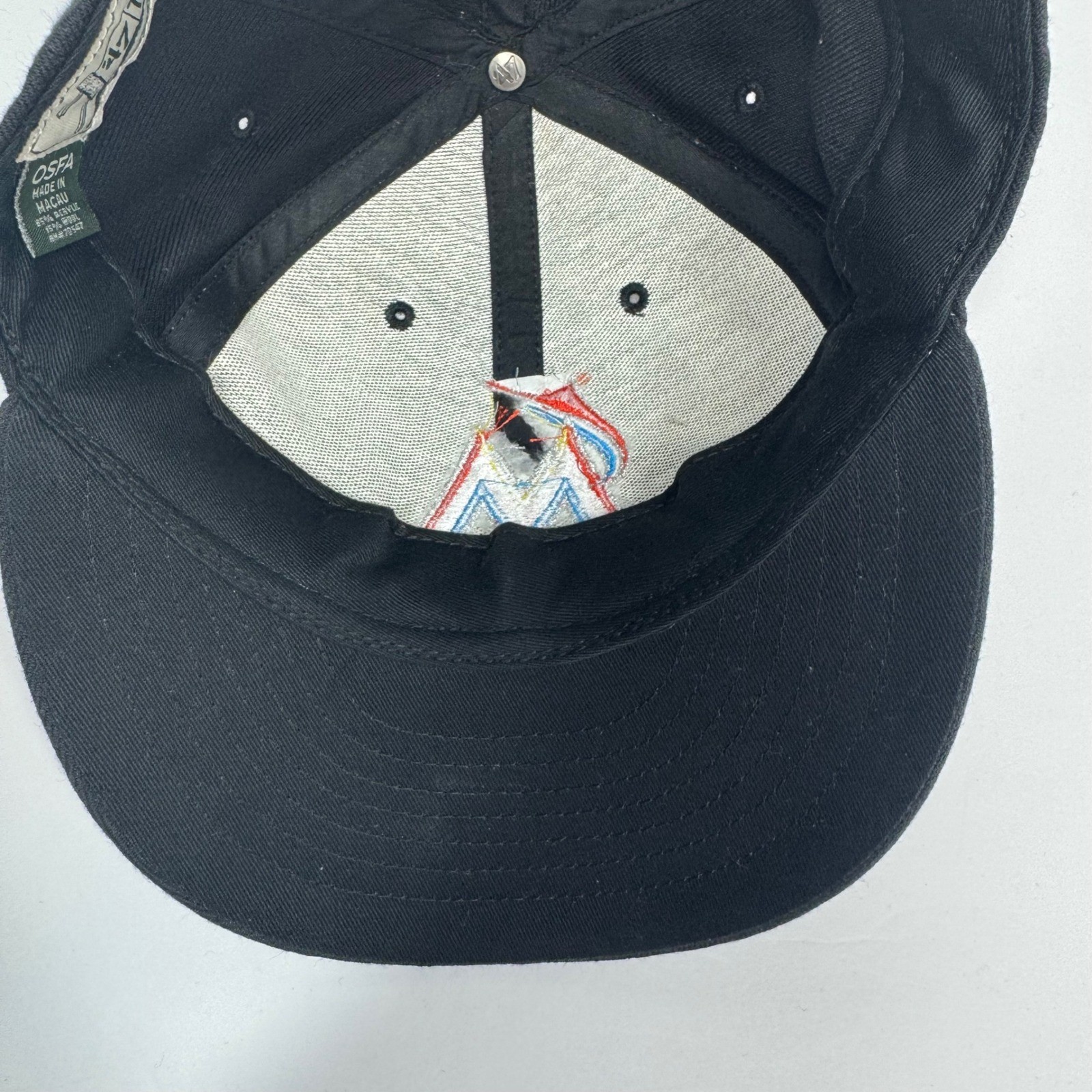 Miami Marlins Baseball Cap MLB Adjustable Strap Hat 47 Twins Tag Black OSFA